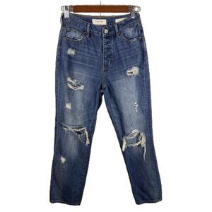 PacSun Womens Mom Jeans‎ Size 25 Cropped High Rise Distressed Ripped Grunge Y2K